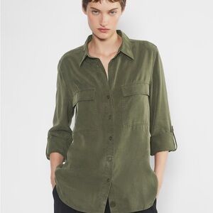 Babaton Forest Green Button-Up Shirt